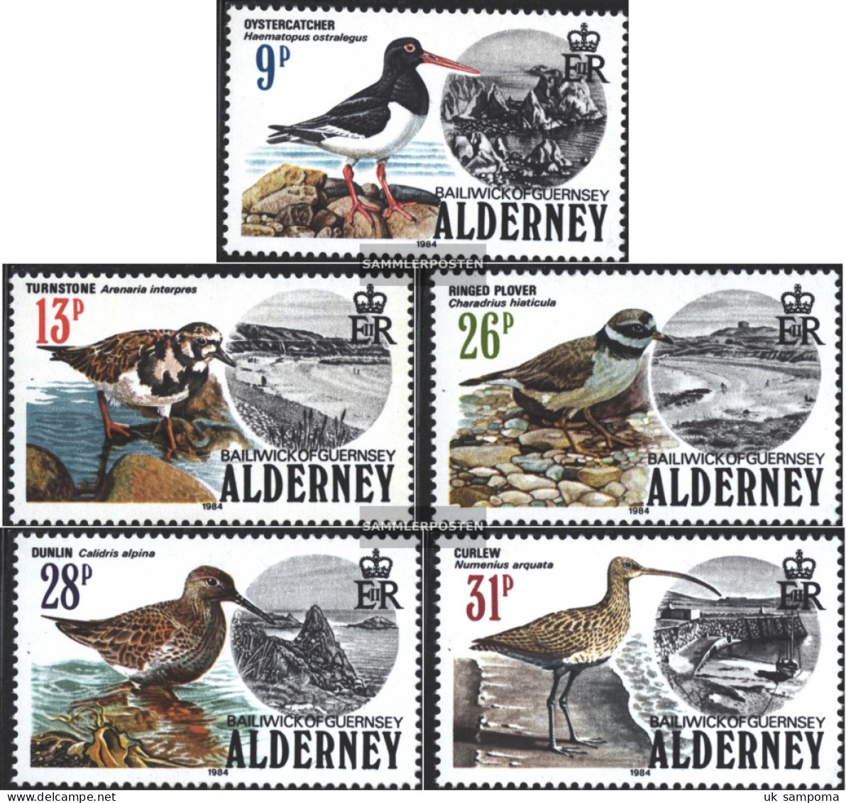 United Kingdom - Alderney 13-17 (complete Issue) Volume 1984 Completeett Unmounted Mint / Never Hinged 1984 Seabirds - Alderney