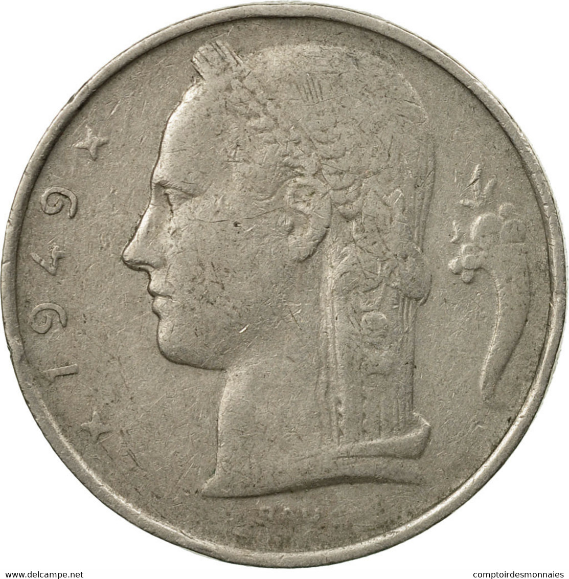 Monnaie, Belgique, 5 Francs, 5 Frank, 1949, TB, Copper-nickel, KM:134.1 - 5 Francs