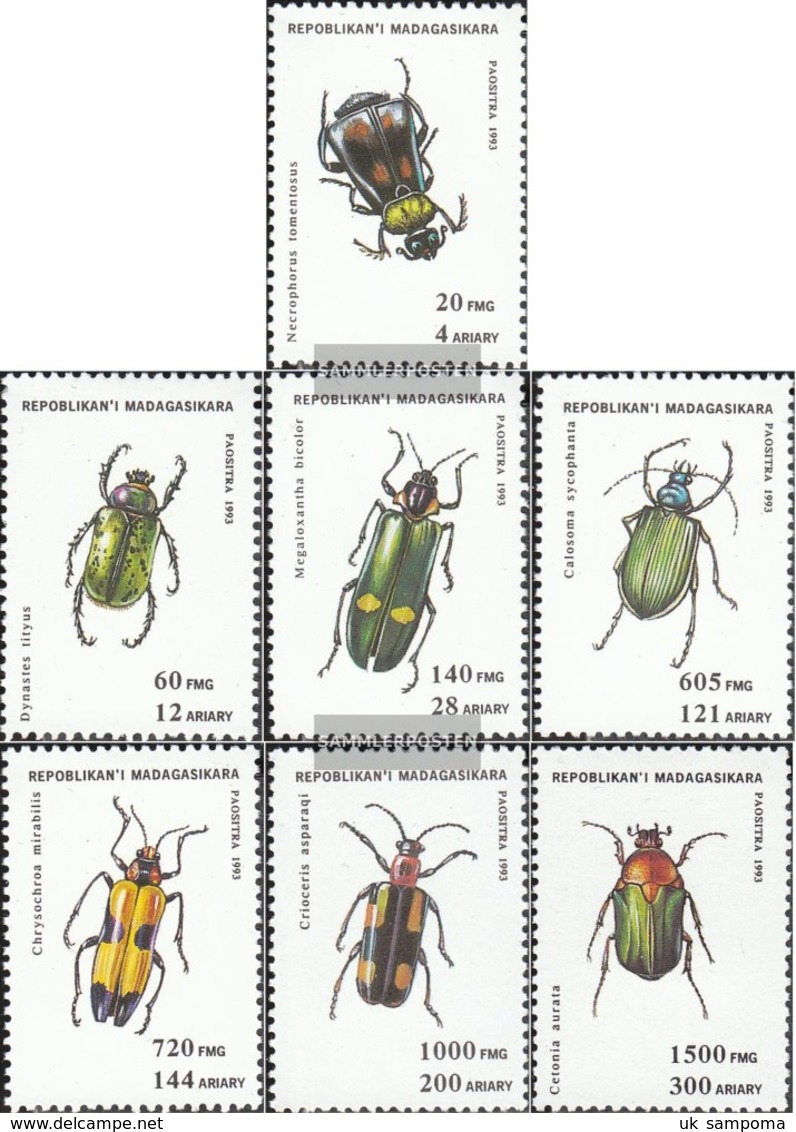 Madagascar 1656-1662 (complete Issue) Unmounted Mint / Never Hinged 1994 Beetles - Madagascar (1960-...)