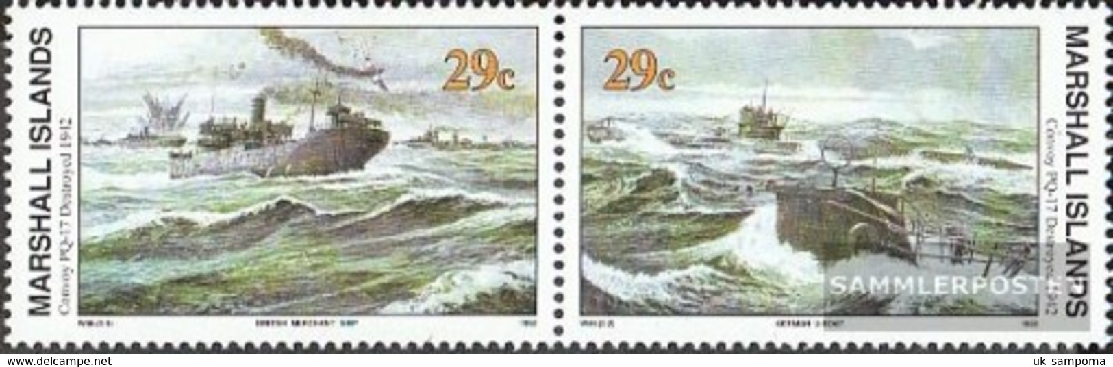 Marshall-Islands 432-433 Horizontal Couple (complete Issue) Unmounted Mint / Never Hinged 1992 History Of II. World - Marshall Islands