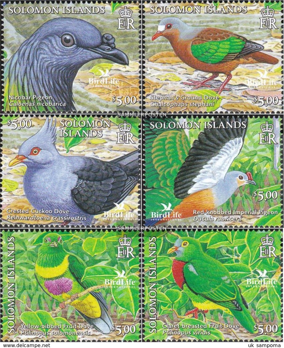 Salomoninseln 1258-1263 (complete Issue) Unmounted Mint / Never Hinged 2005 Locals Birds - Isole Salomone (1978-...)