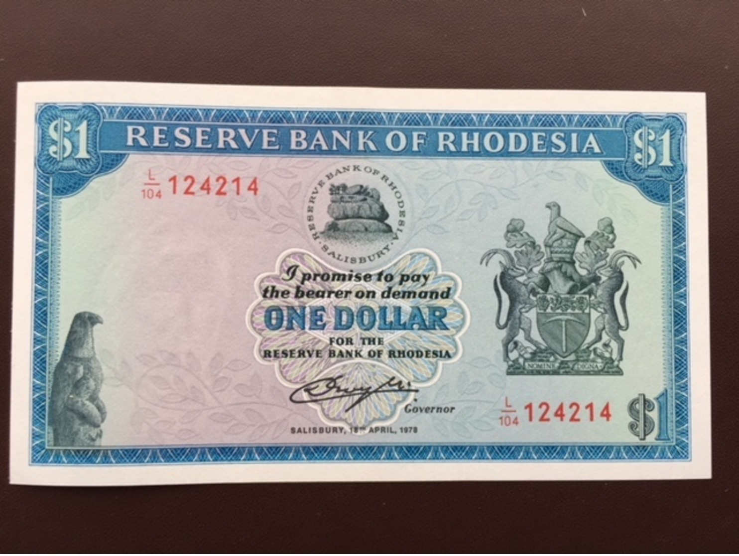 RHODESIA P30B 1 DOLLAR 18.04.1978 UNC - Rhodésie