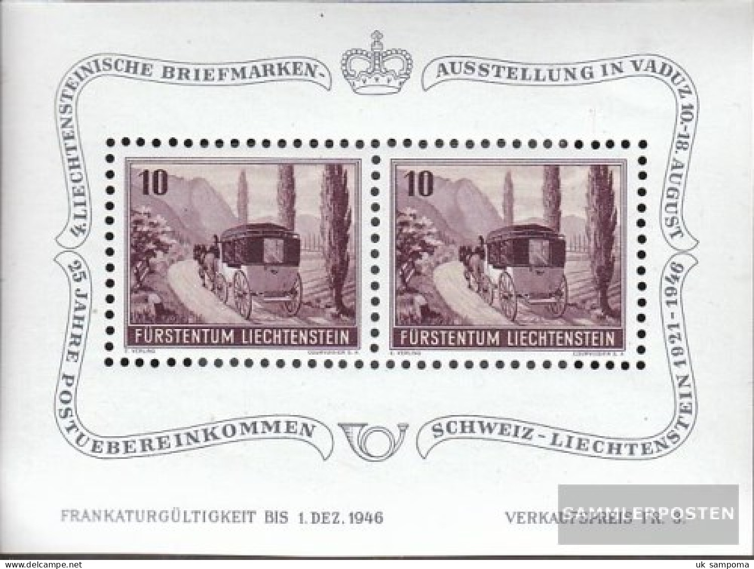 Liechtenstein Block4 (complete Issue) With Hinge 1946 Stamp Exhibition - Unused Stamps