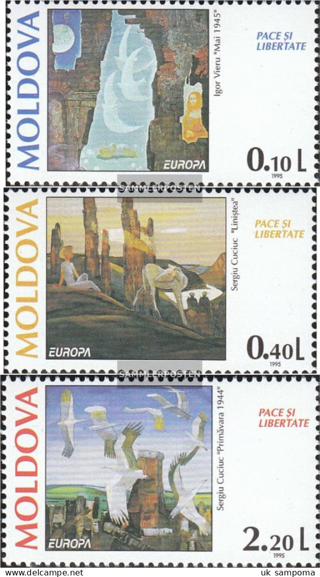 Moldawien 164-166 (complete Issue) Unmounted Mint / Never Hinged 1995 Peace - Moldova