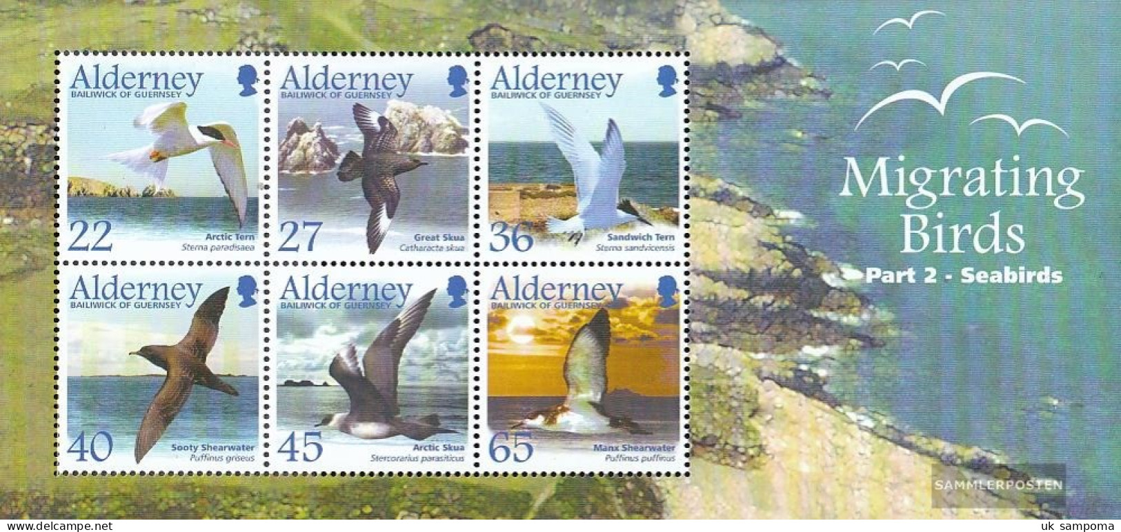 United Kingdom - Alderney Block14 (complete Issue) Unmounted Mint / Never Hinged 2003 Migratory Birds: Seabirds - Alderney