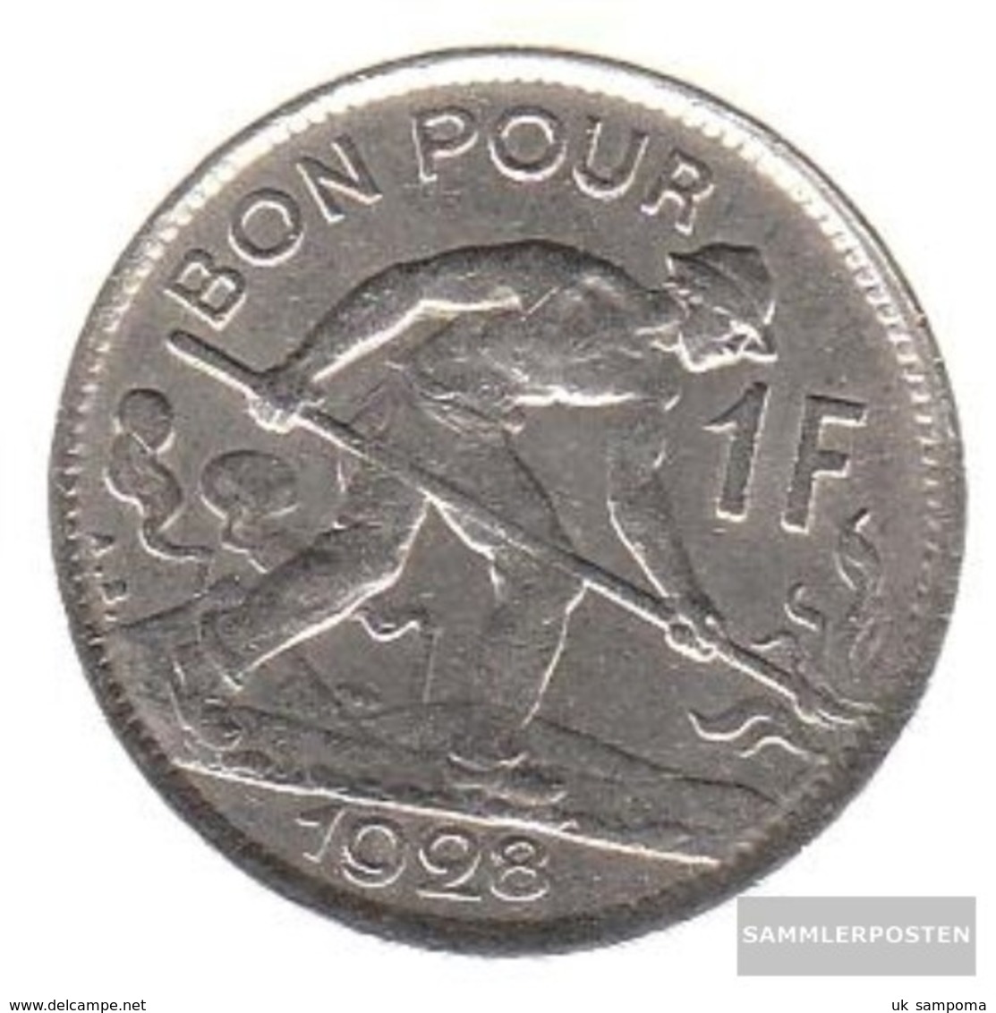 Luxembourg Km-number. : 35 1935 Extremely Fine Nickel Extremely Fine 1935 1 Franc Gekröntes Monogram - Luxemburg