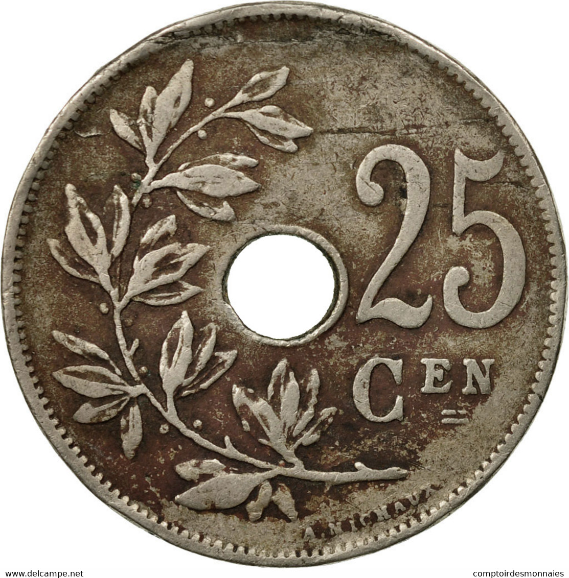 Monnaie, Belgique, 25 Centimes, 1922, B+, Copper-nickel, KM:69 - 25 Centimes