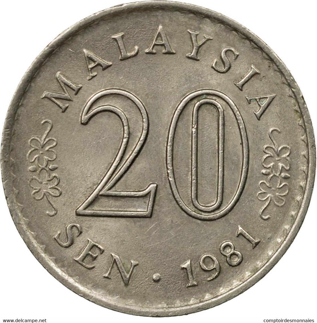 Monnaie, Malaysie, 20 Sen, 1981, Franklin Mint, TTB, Copper-nickel, KM:4 - Malaysie