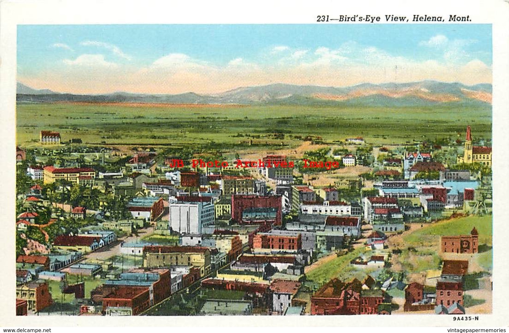 281501-Montana, Helena, Bird's Eye View, 1946 PM, Curteich No 9A435-N - Helena