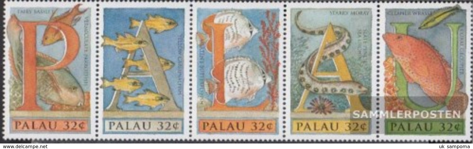 Palau-Islands 992-996 Five Strips (complete Issue) Unmounted Mint / Never Hinged 1996 Unterwasserwelt - Palau