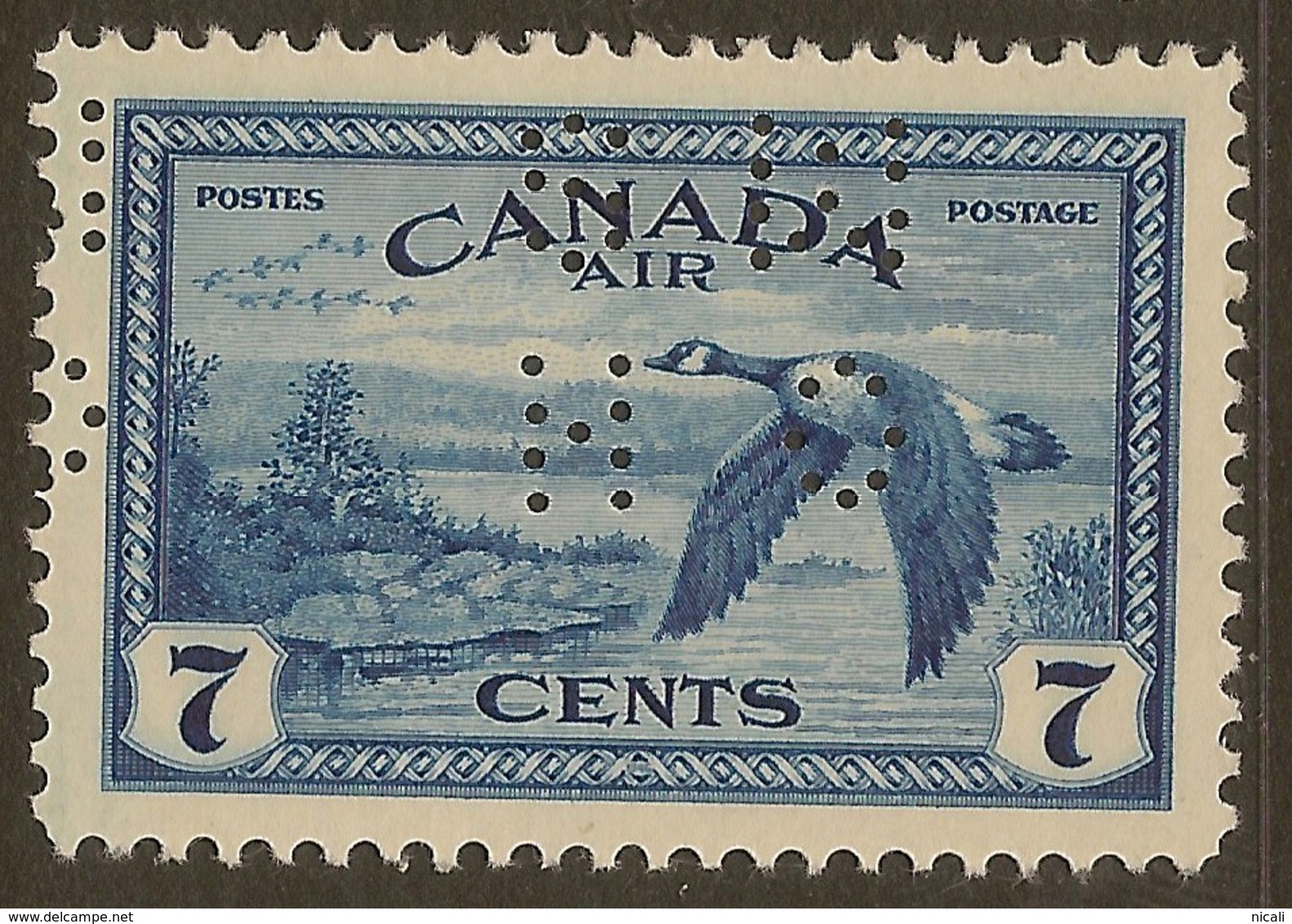 CANADA 1946 7c OHMS Perfin SG O159 HM #IL45 - Perfins