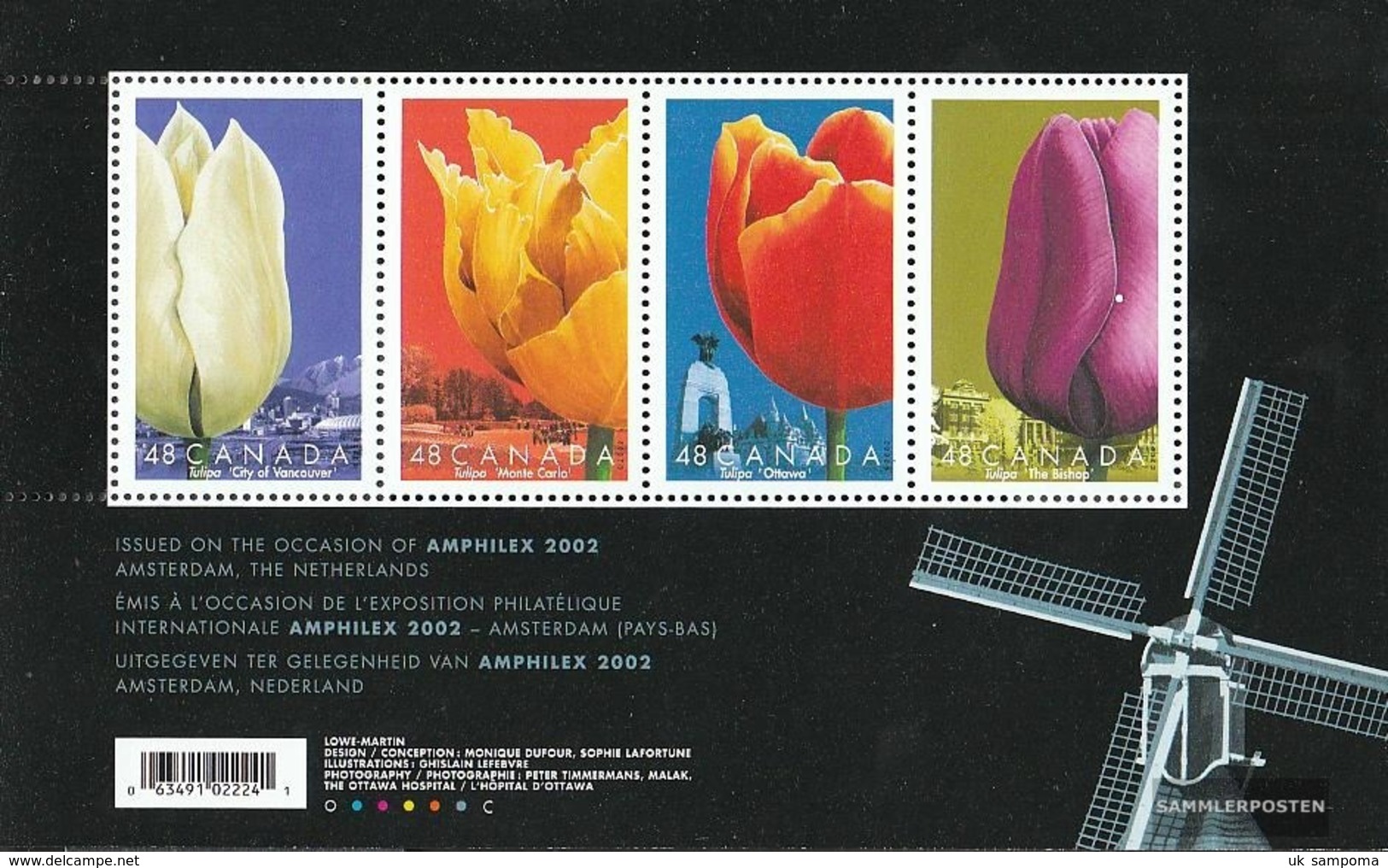 Canada Block61 (complete Issue) Unmounted Mint / Never Hinged 2002 Tulips - Ungebraucht