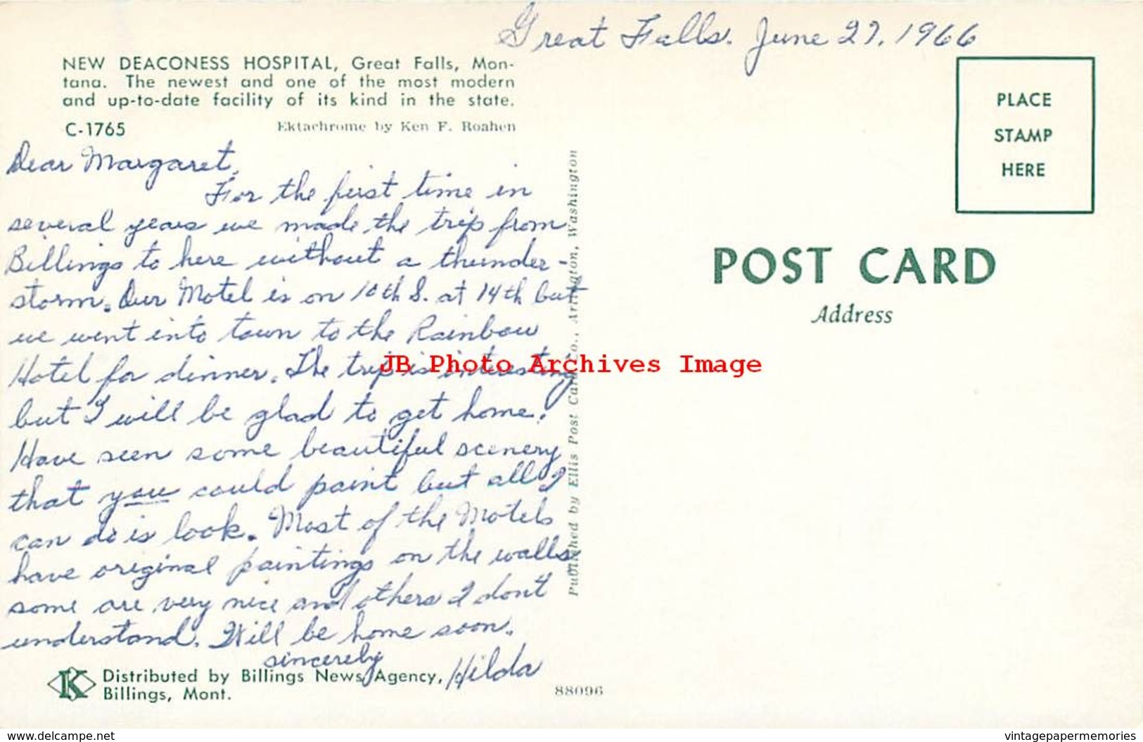 281575-Montana, Great Falls, Deaconess Hospital, Ellis Post Card By Koppel No 88096 - Great Falls