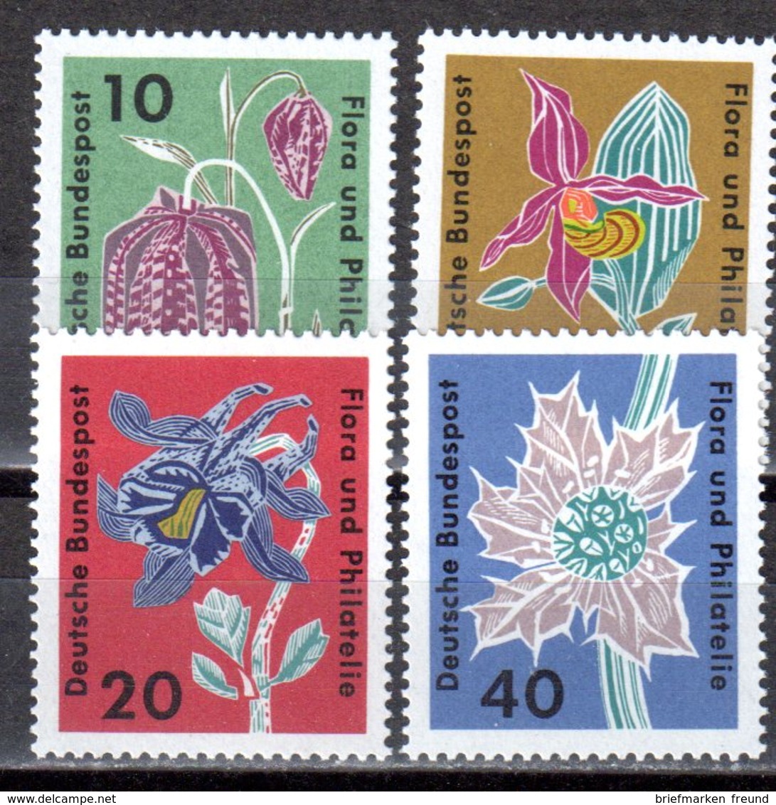 Bund 1963 Mi. 392-395 ** Flora Und Philatelie Postfrisch (br1250) - Ungebraucht