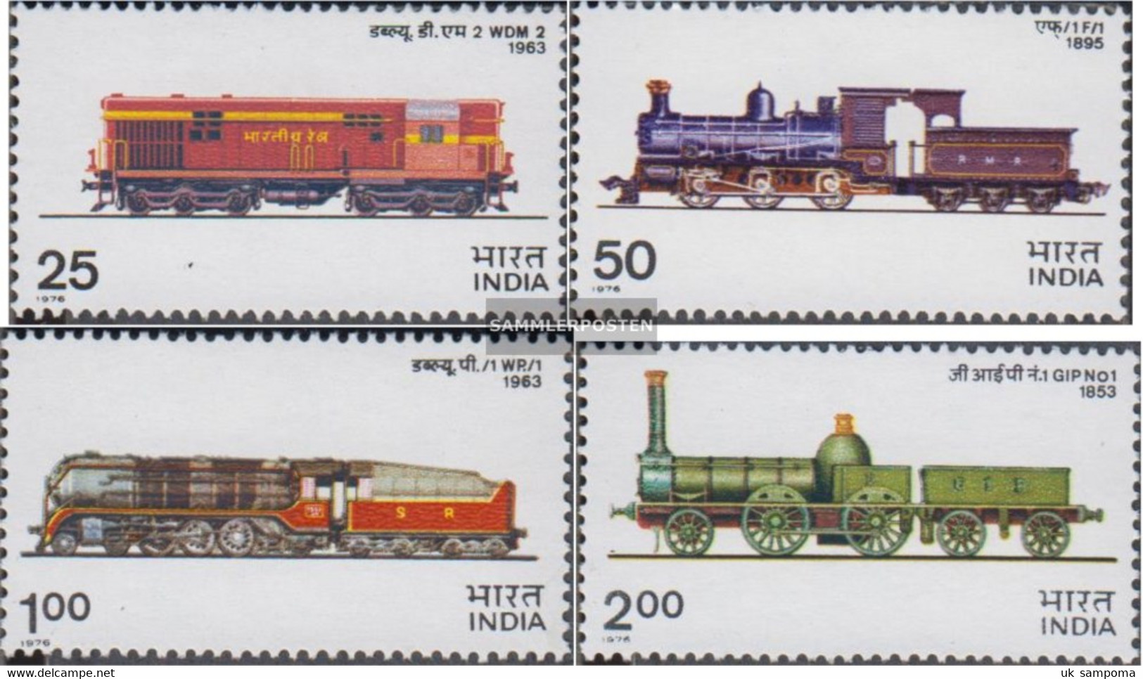 India 673-676 (complete Issue) Unmounted Mint / Never Hinged 1976 Locomotives - Unused Stamps