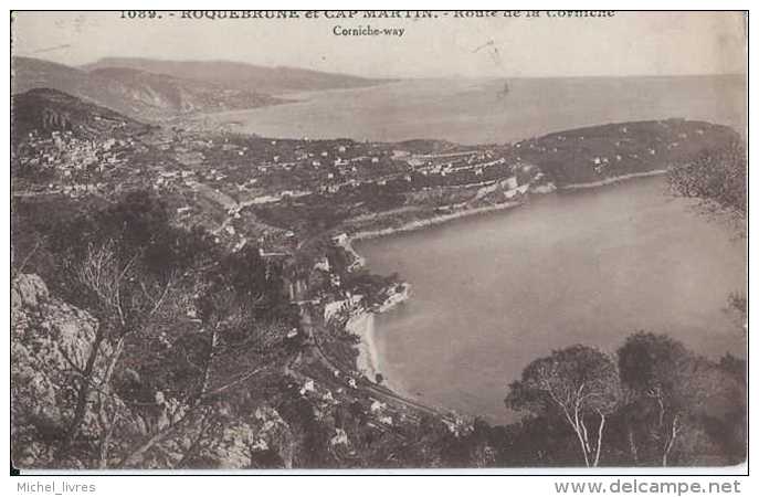 06 - Roquebrune Et Cap Martin - Route De La Corniche - Circulé En 1925 - BE - Roquebrune-Cap-Martin