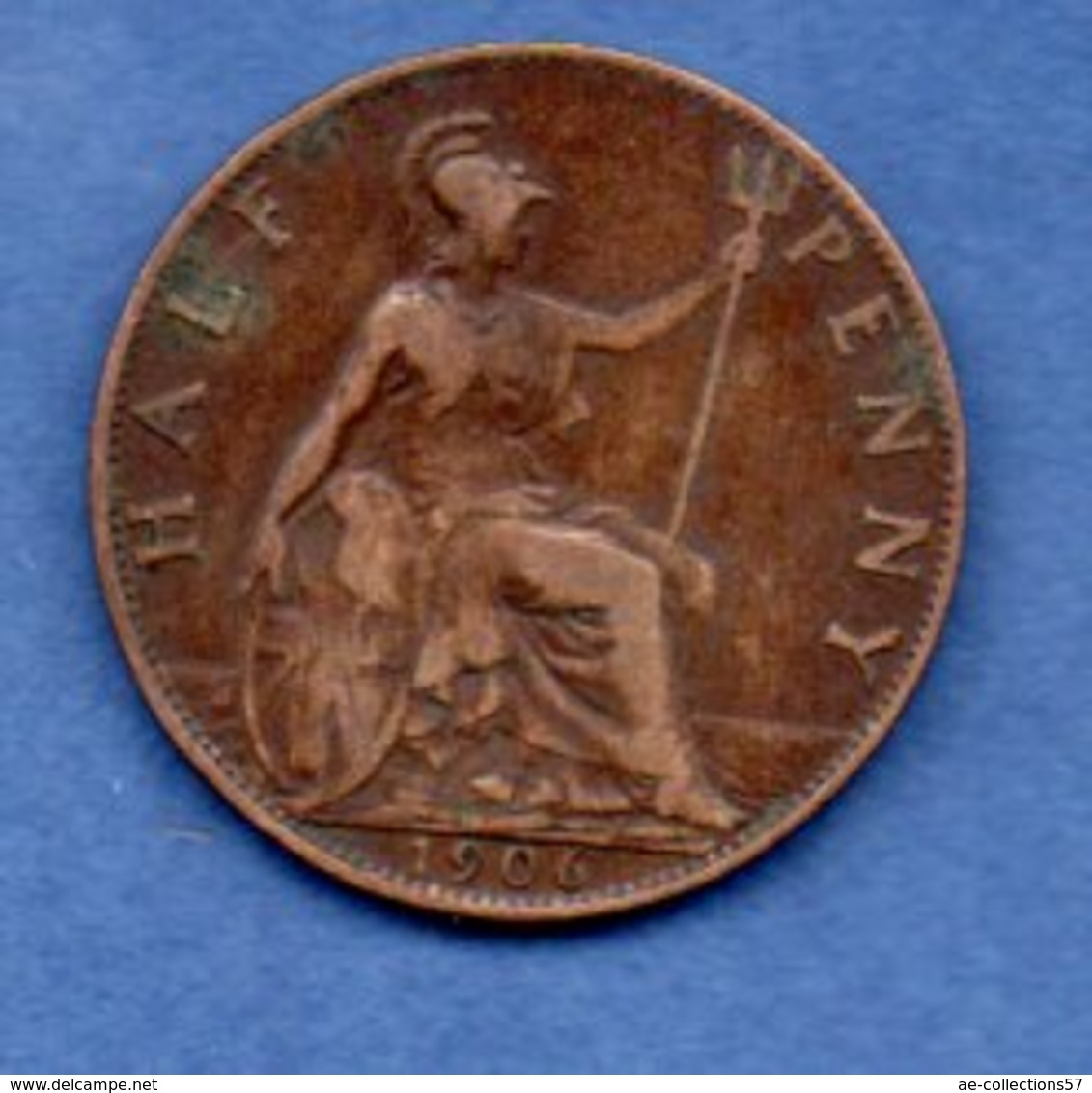 Grande Bretagne  -  1/2 Penny 1906  -  Km # 793.2  -  état  TTB - C. 1/2 Penny