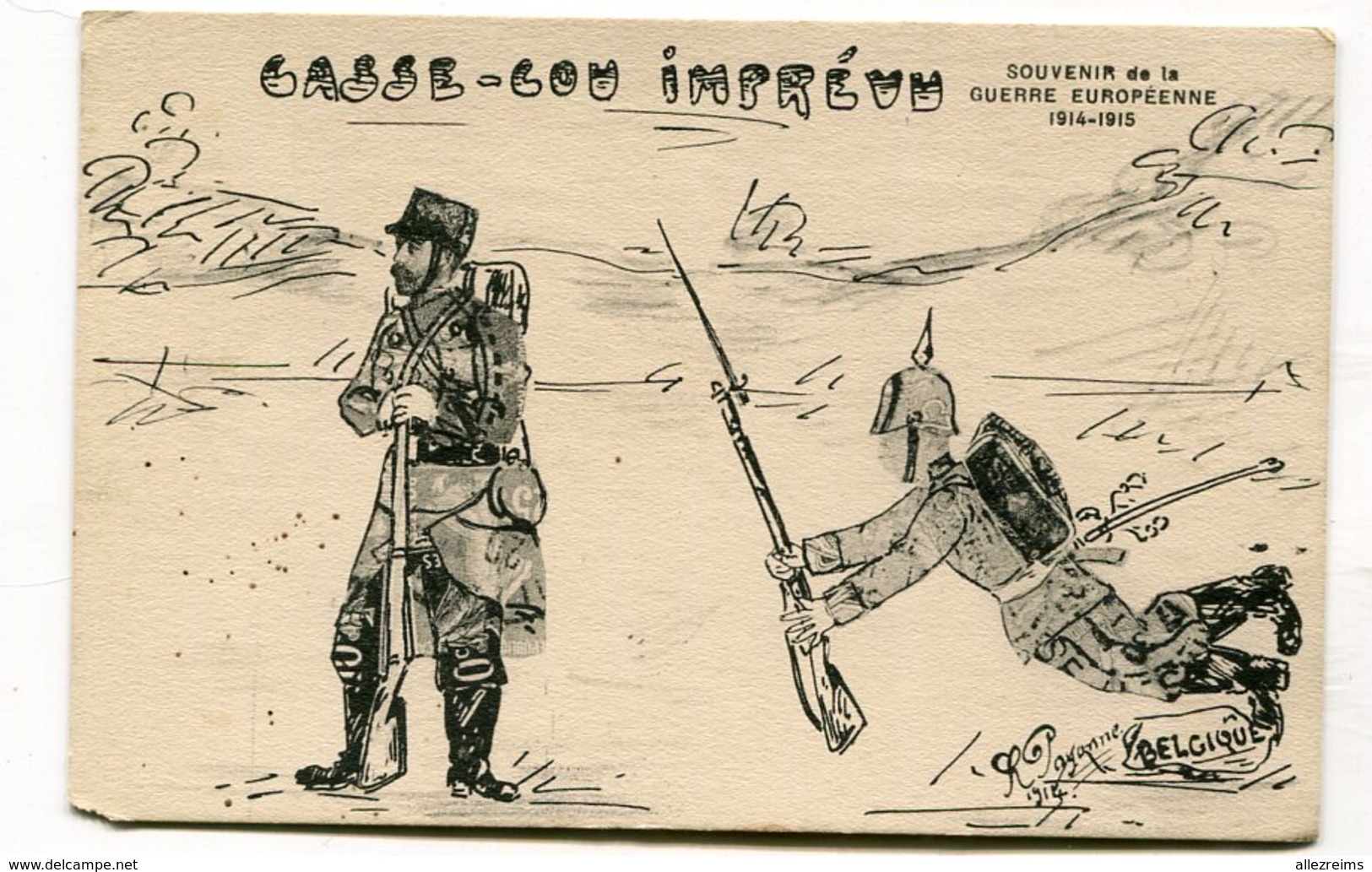 Cpa Militaria : Humour Casse Cou Imprévu Illustrateur  VOIR DESCRIPTIF  §§§ - War 1914-18