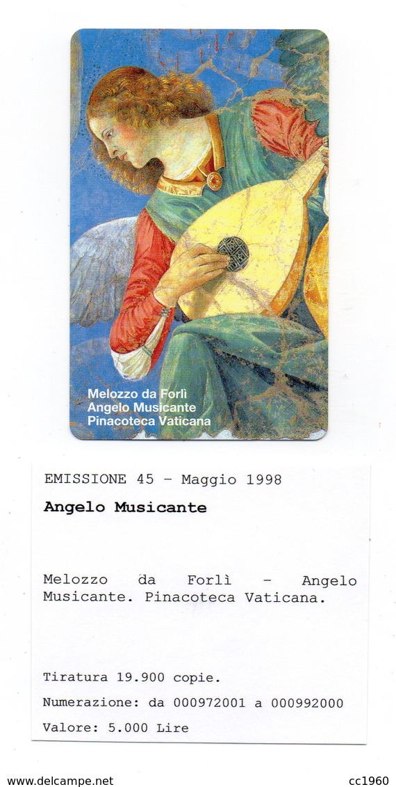 Vaticano - Urmet - Pinacoteca Vaticana - Angelo Musicante - Nuova - Validità 1.5.2000 - (FDC12016) - Vaticano