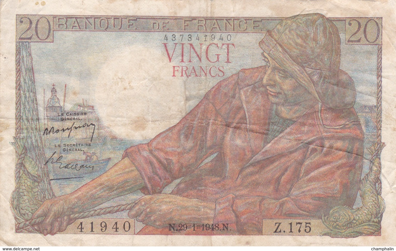 France - Billet De 20 Francs Type Pêcheur - 29 Janvier 1948 - 20 F 1942-1950 ''Pêcheur''