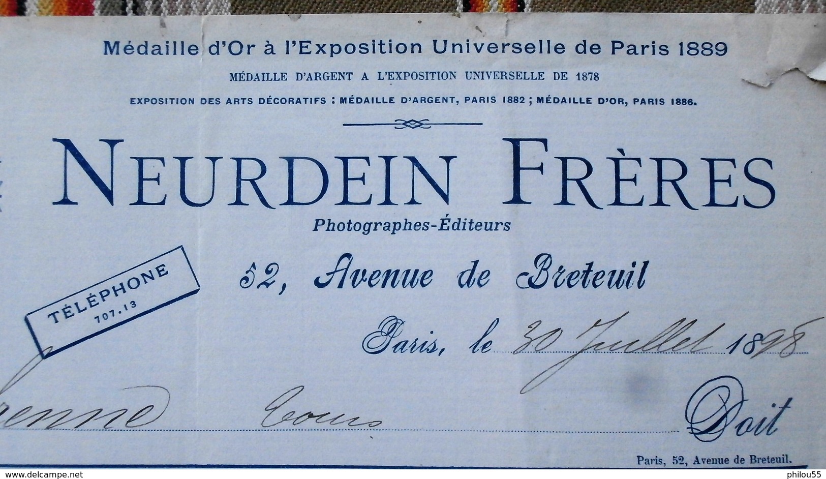 75 PARIS 7eme  NEURDEIN FRERES Photographes Editeurs - 1800 – 1899