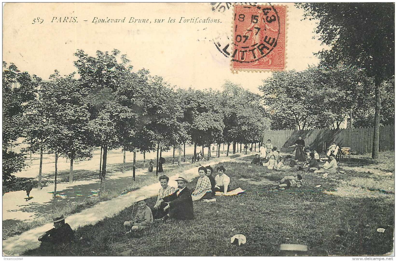 WW PARIS XIV. Déjeuners Sur Les Fortifications Boulevard Brune 1907 - Arrondissement: 14