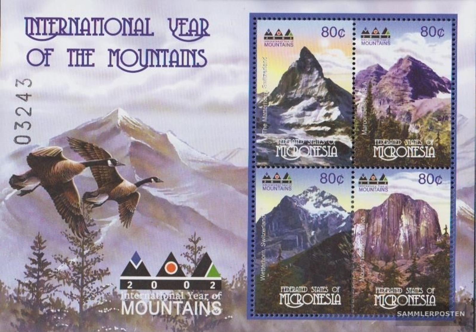 Mikronesien 1312-1315 Minifoglio (completa Edizione) MNH 2002 Anno Il Montagne - Mikronesien