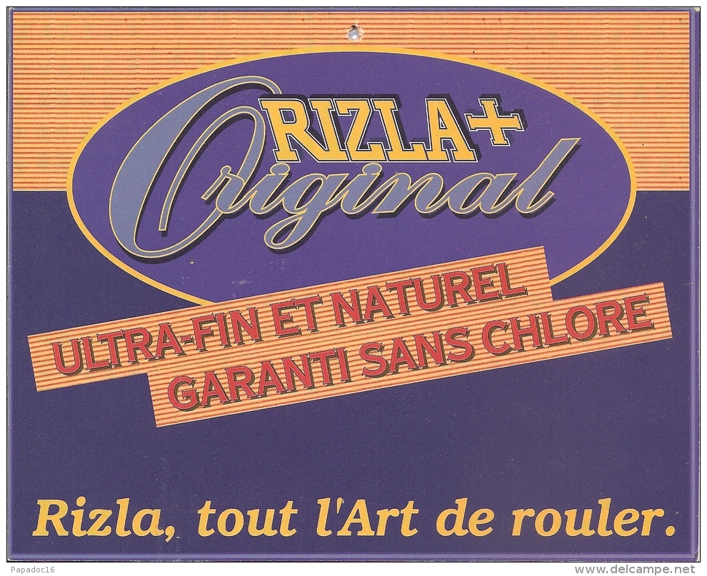 Plaque Publicitaire Carton - RIZLA + Original : Rizla, Tout L'Art De Rouler - Targhe Di Cartone