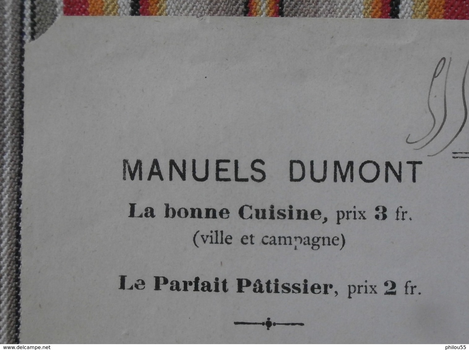 75 PARIS 6e Rue De Poitevins MANUELS DUMONT  37 TOURS  1891 - Imprimerie & Papeterie