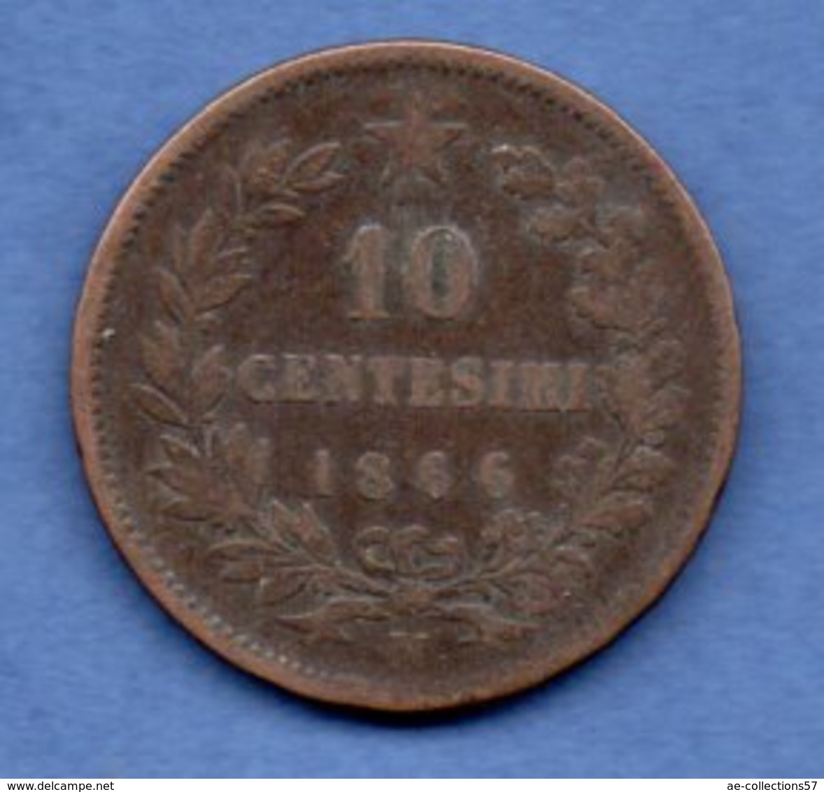 Italie -  10 Centesimi  1866 M  -  Km # 11.1  -  état  TB - 1861-1878 : Victor Emmanuel II