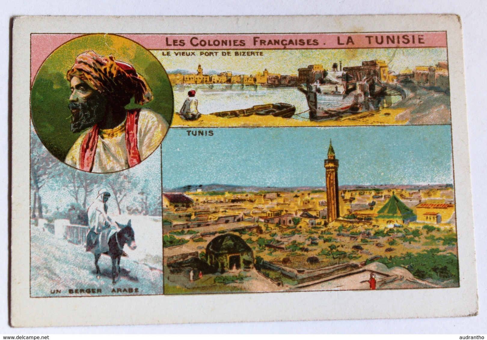 Chromo Bon Point école La Tunisie Série Les Colonies Françaises Tunis Bizerte - Autres & Non Classés