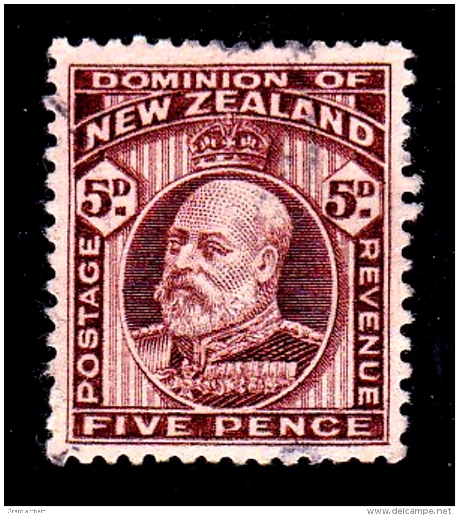 New Zealand 1909 King Edward VII 5d Brown Used  SG 391 - Used Stamps