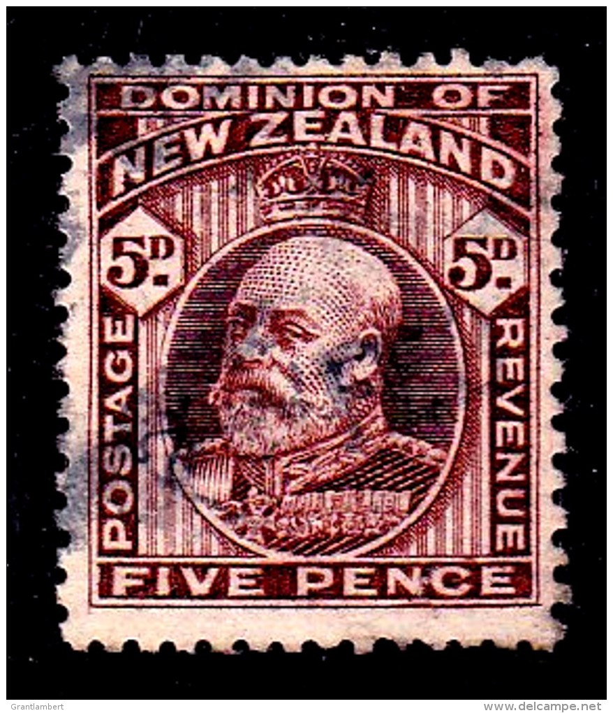 New Zealand 1909 King Edward VII 5d Brown Used  SG 391 - - Used Stamps