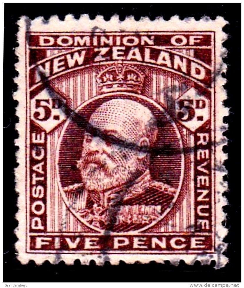 New Zealand 1909 King Edward VII 5d Brown Used  SG 391 - - - Used Stamps