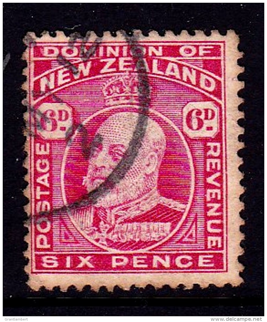 New Zealand 1909 King Edward VII 6d Carmine Used  SG 392 - Used Stamps