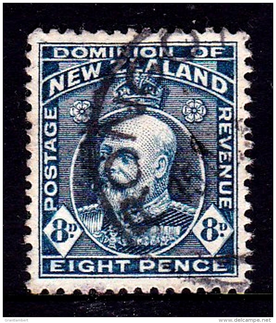 New Zealand 1909 King Edward VII 8d Indigo-blue Used  SG 393 - - - Used Stamps