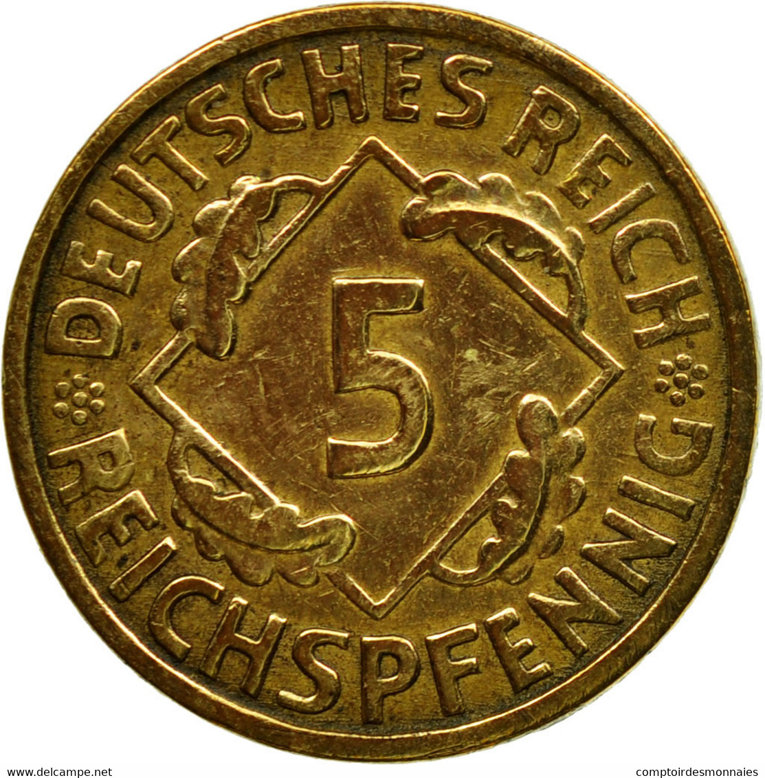 Monnaie, Allemagne, République De Weimar, 5 Reichspfennig, 1925, Muldenhütten - 5 Rentenpfennig & 5 Reichspfennig