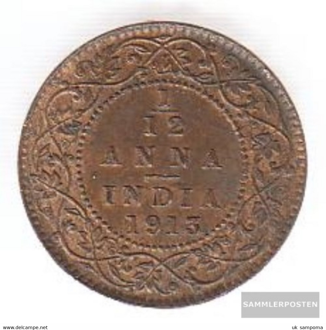 India Km-number. : 509 1927 Very Fine Bronze Very Fine 1927 1/12 Anna George V. - India