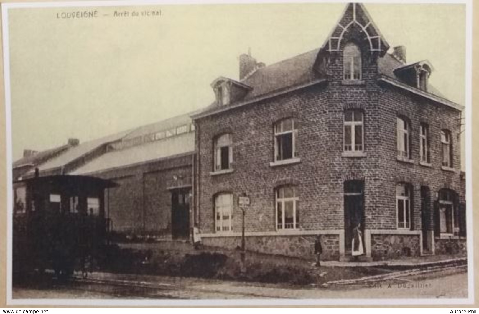 Louveigné Arrêt Du Vicinal Avec Tram  (Reproduction - Photo) - Sprimont