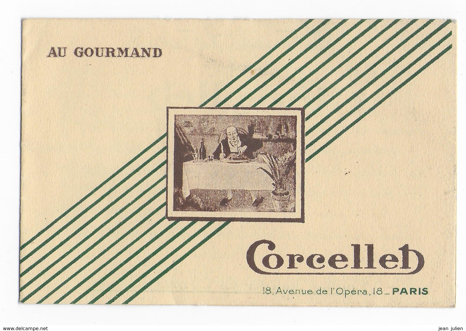 75 - PARIS  - Etablissement CORCELLET - Fruits De France  - " Au Gourmand " - Avenue De L'Opéra - Alimentaire