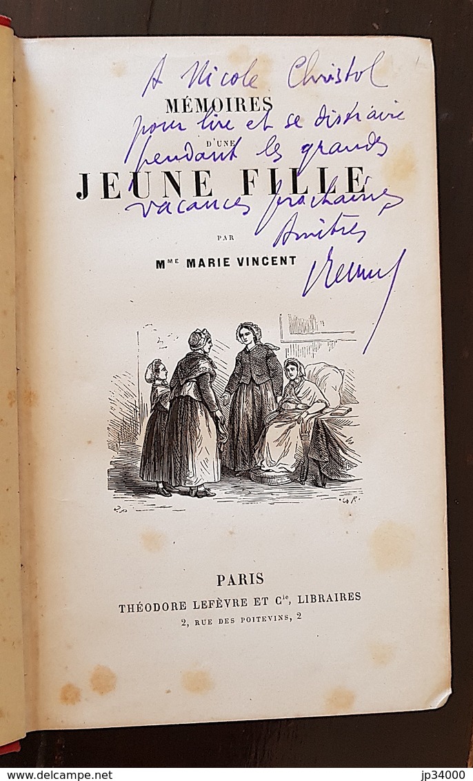 LES MEMOIRES D'UNE JEUNE FILLE  De Marie Vincent. Edition Originale 1889 - Normandië