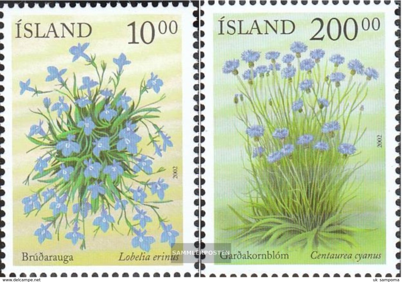 Iceland 1017-1018 (complete Issue) Unmounted Mint / Never Hinged 2002 Summer Flowers - Nuevos