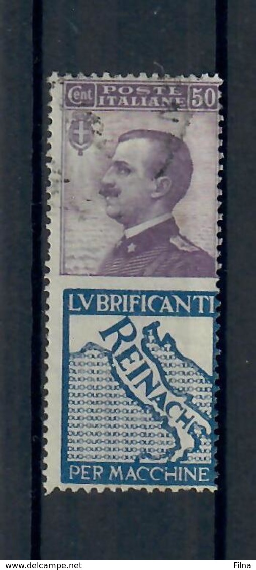 REGNO D'ITALIA - 1924/25 - FRANCOBOLLI PUBBLICITARI - 50 C. VIOLETTO AZZURRO REINACH - USATO - USED - Publicity