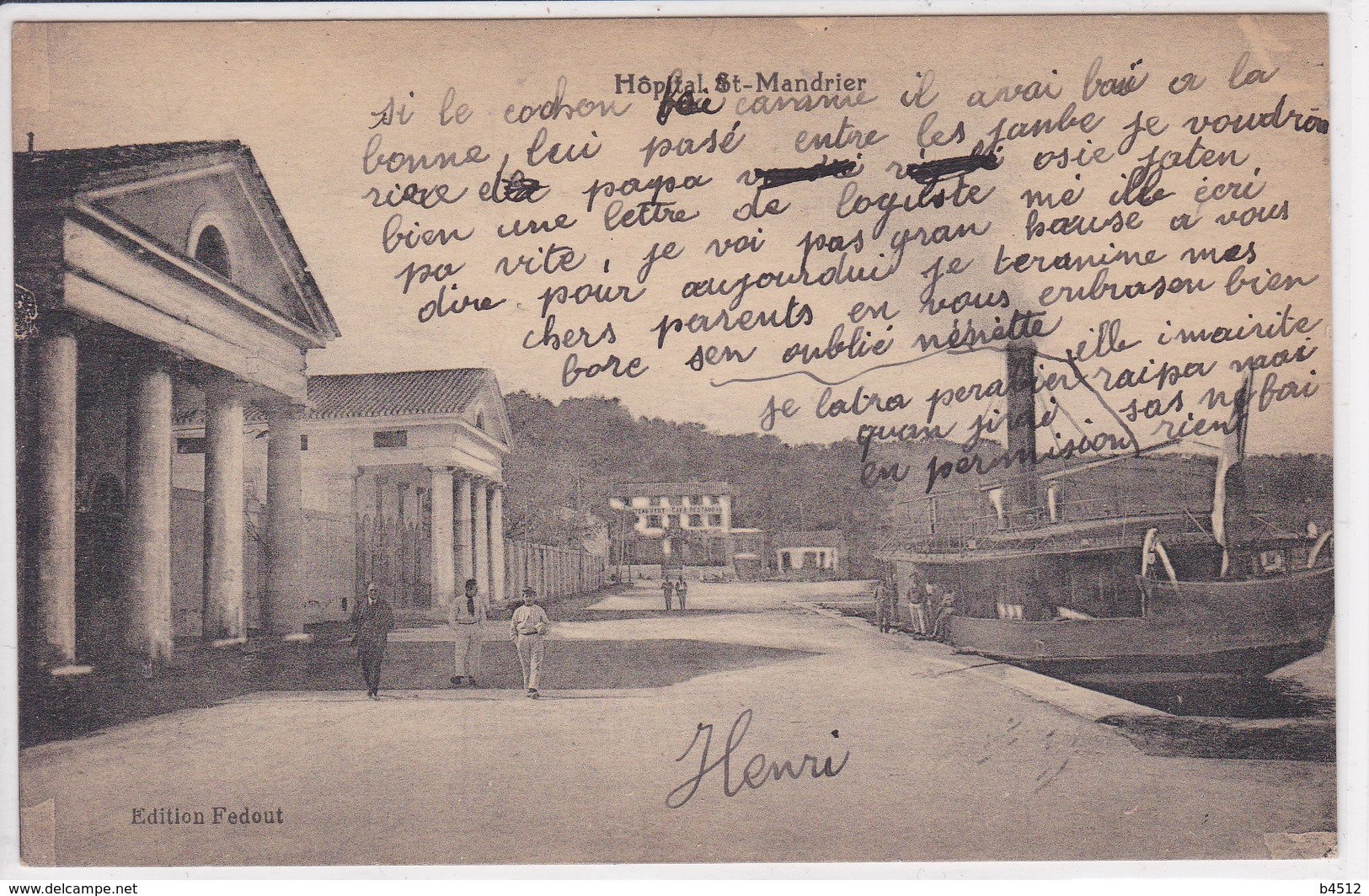 83 SAINT MANDRIER Hôpital , Bateau Vapeur à Quai - Saint-Mandrier-sur-Mer