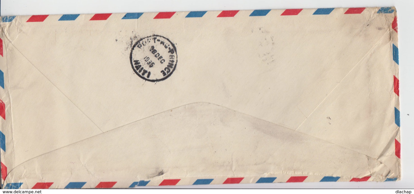 Sur Enveloppe Via Air Mail US Postage 9 Timbres 10 C. Et Un Timbre 5 C. CAD Huuson New York 1935. (684) - 1c. 1918-1940 Lettres