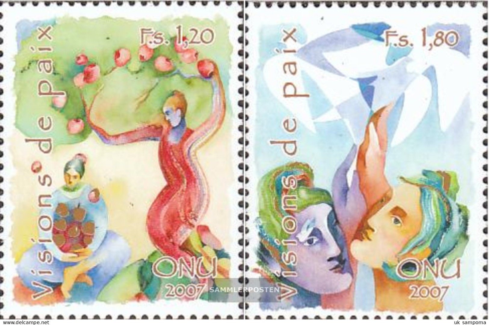 UN - Geneva 573-574 (complete Issue) Unmounted Mint / Never Hinged 2007 Peaceful Visions - Neufs