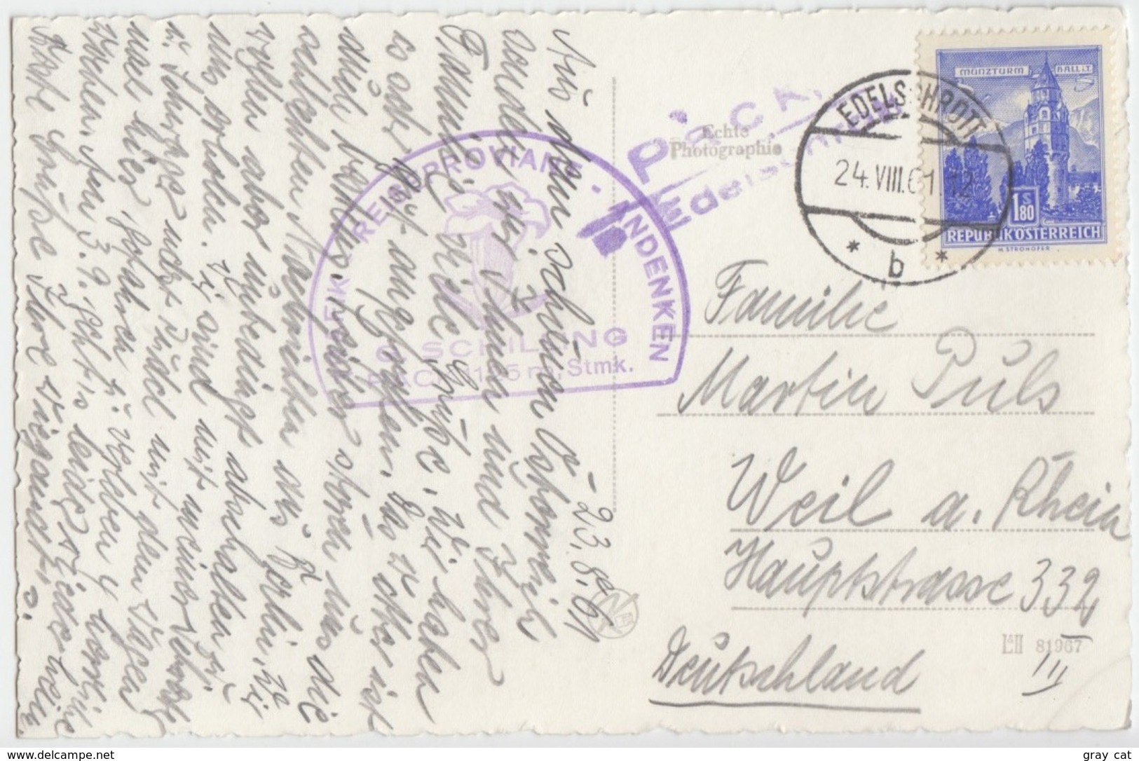 Pack (1125m) Mit Stausee, Steiermark, Austria, 1961 Used Real Photo Postcard [21881] - Pack