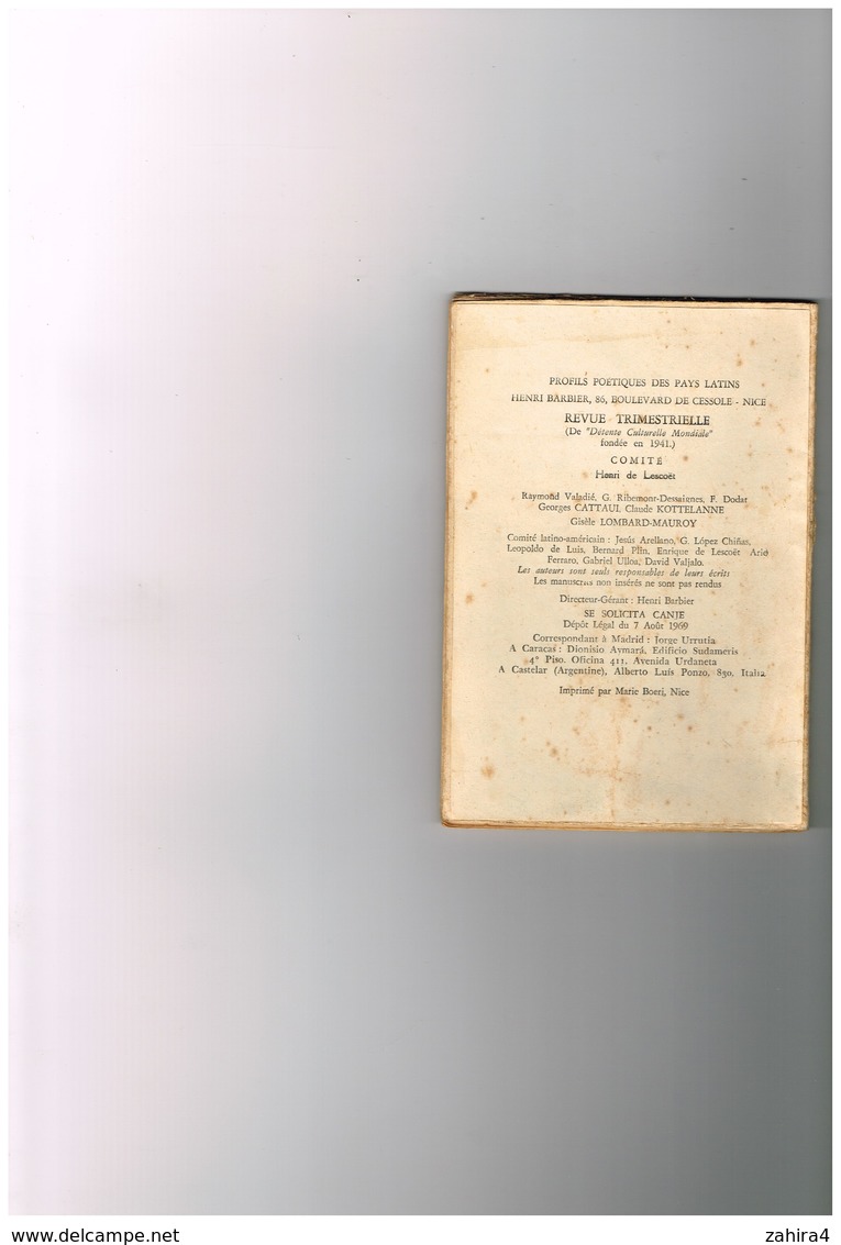 Poèsie - Dessin - Illustration - Profils Poétiques Des Pays Latins - M.Chagall A.Canzani A.Sanchez-Campos H. De Lescoët - Art
