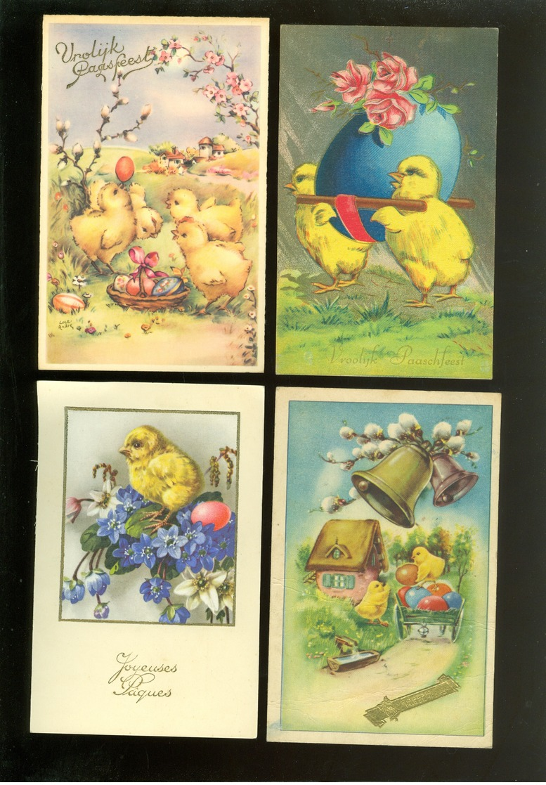 Beau lot de 60 cartes postales de fantaisie  Pâques   Mooi lot 60 postkaarten van fantasie  Pasen -  60 scans