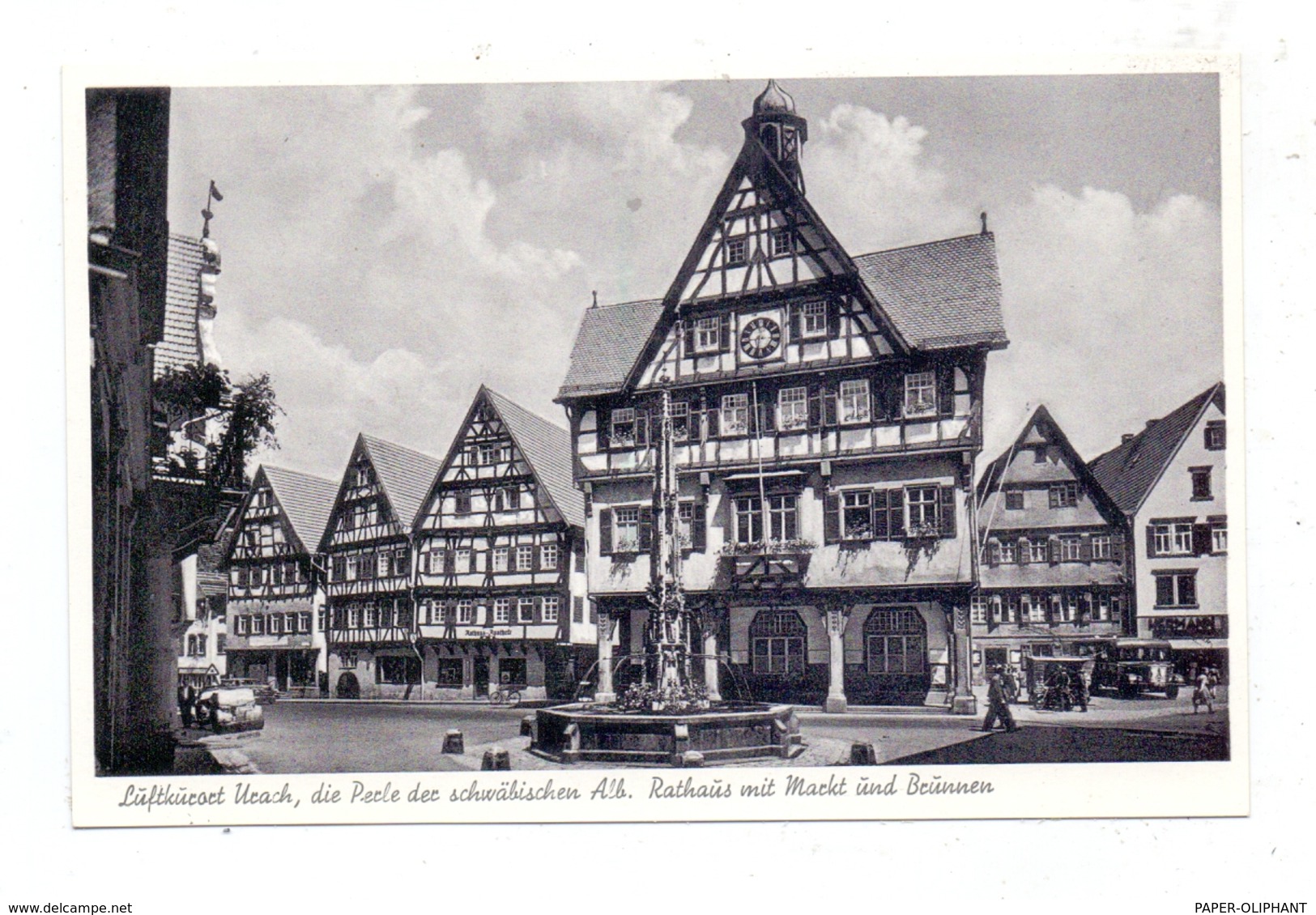 7432 BAD URACH, Rathaus, Markt Und Brunnen, 1954 - Bad Urach